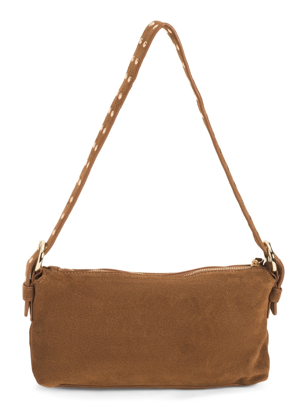 Suede Shoulder Bag in Brown